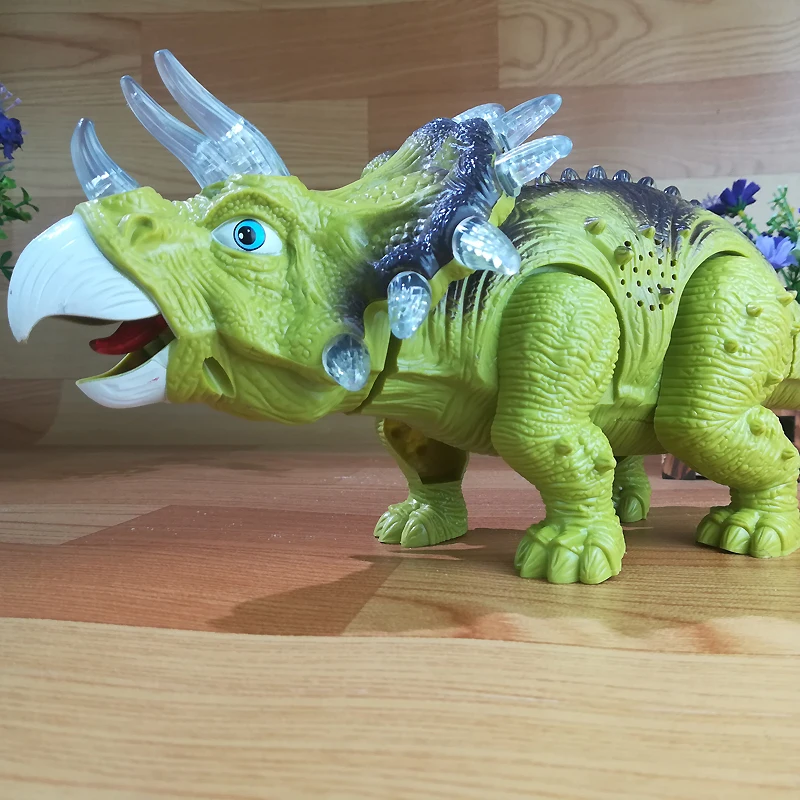 Brinquedo elétrico ambulante do dinossauro para crianças, brinquedo dos desenhos animados, tamanho grande, som claro, alta qualidade