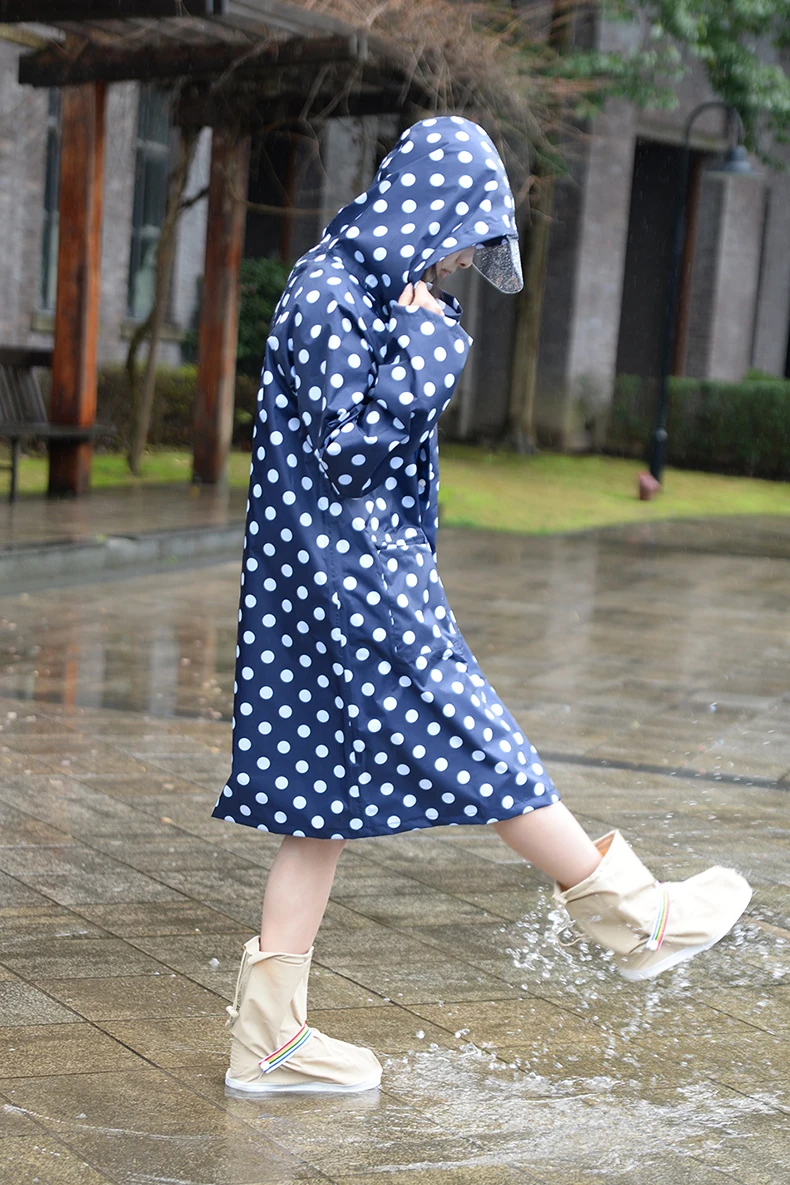 Hooded Raincoat Women Men Poncho Waterproof Long Dots Outdoor Travel Rain Coat Jackets Female Cloak Chubasqueros Mujer