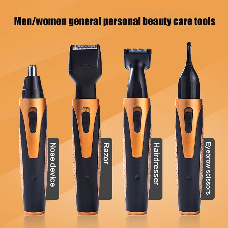 4 in 1 Rechargeable Electric Nose Hair Trimmer Removal Clipper Shaver Machine Beard Eyebrow Trimmer for Men Nose Hair Cutter