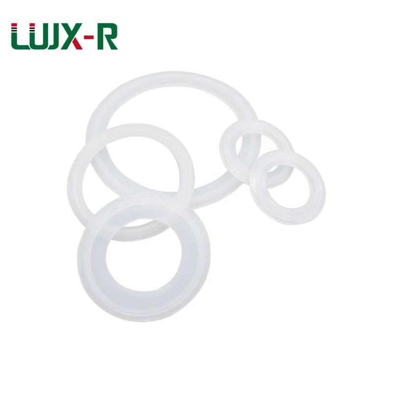 LUJX-R Silicone Tri Clamp Gasket VMQ Seal Flat Ring White Hoop Washer Pipe OD 3/4