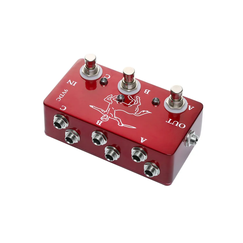 Effect looper foot pedal switch box red color electric guitar 3 loop accessories for guitar pedals