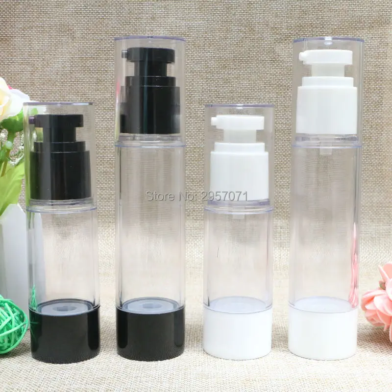 Transparent Airless Pump Vacuum Bottle Toiletries Container Refillable Plastic Dispenser Travel Cosmetic Bottles Makeup Tools