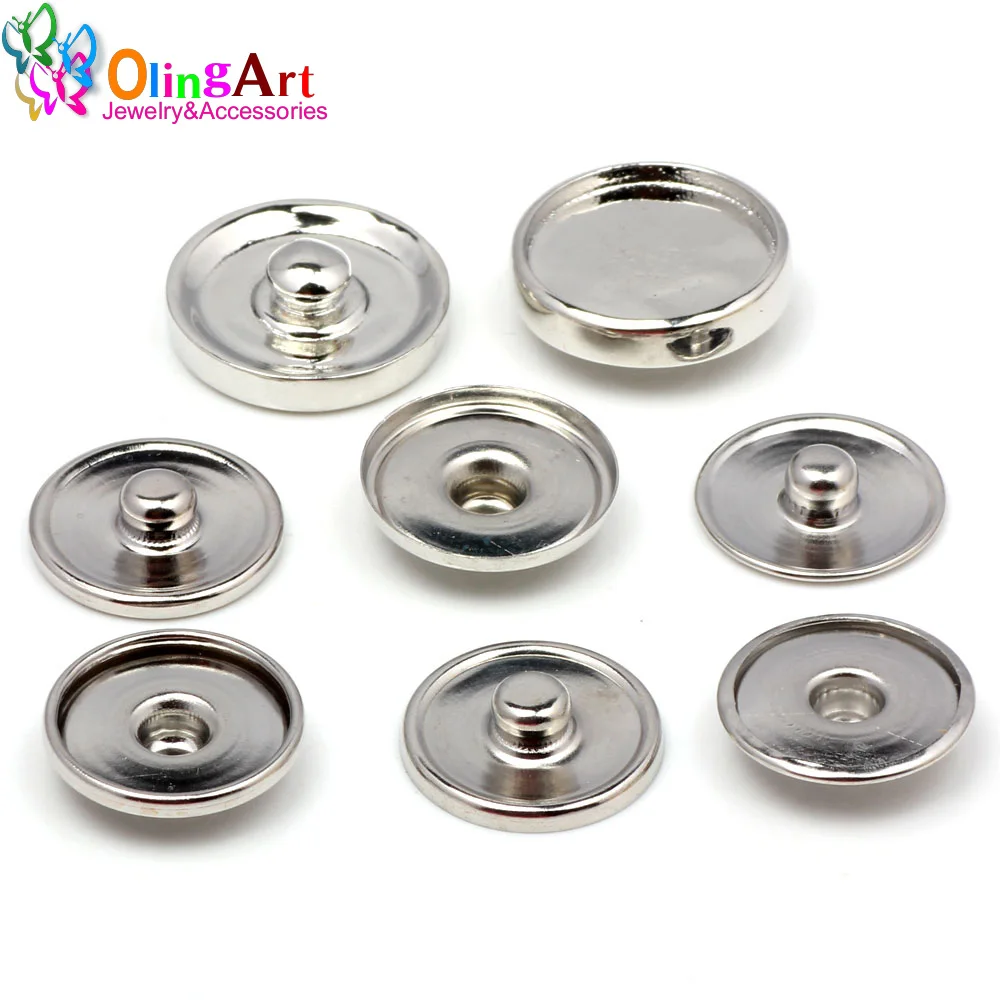 OlingArt 12pcs/lot 18mm Round Snap Button buckle Interface care Charms jewelry findings DIY Bracelet Making NEW