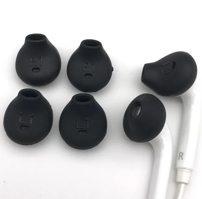 4 paires d'embouts d'écouteurs en Silicone, couvre-embouts antidérapants de remplacement pour Samsung Galaxy Note 5/Note 7/S7/S6 Edge blanc/noir