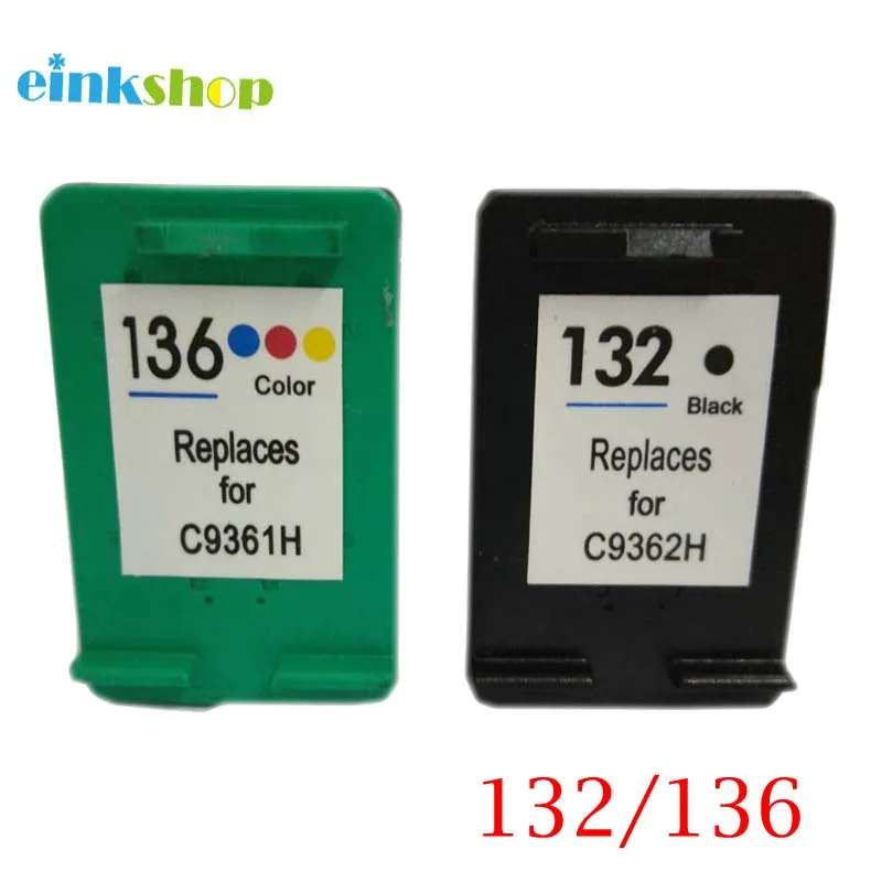 einkshop For hp 132 136 Ink Cartridge For HP Photosmart 2573 C3183 D5163 1513 Officejet 6213 PSC 1513 Printer