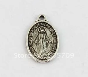 

200PCS Tibetan silver Metal flat oval religious charms Pendants A8091