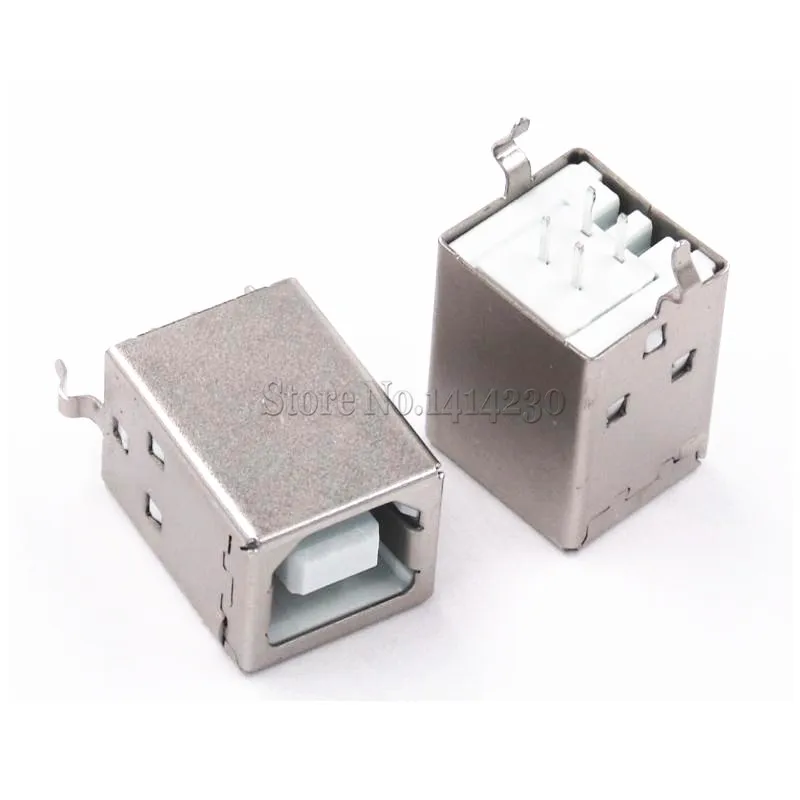 10Pcs Square USB B Type Female Socket Connector 180 Degree for Printer Data Interface