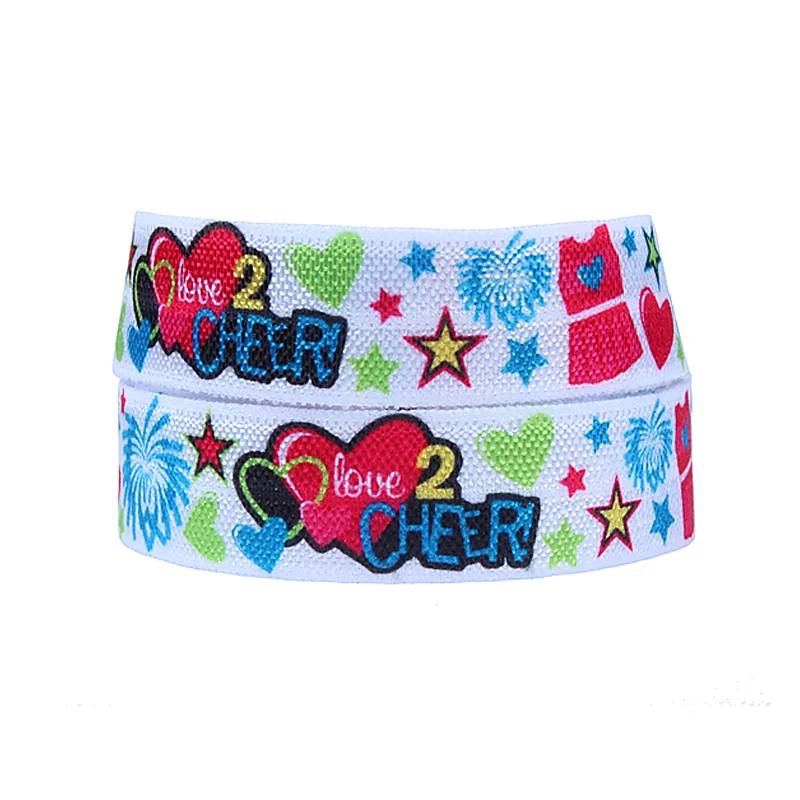 Factory direct selling sports design elastic cheer ribbon for hair accessories