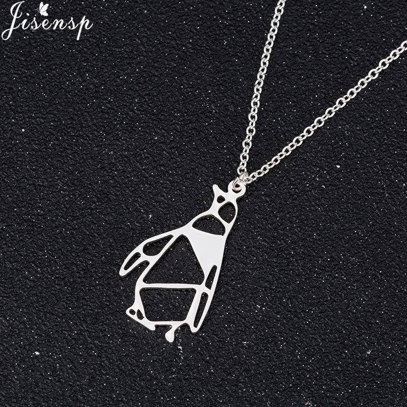 Jisensp Necklace 2024 Lucky Origami Penguin Necklace for Women Lovely Vivid Animal Penguin Pendant Necklace Trendy Jewelry