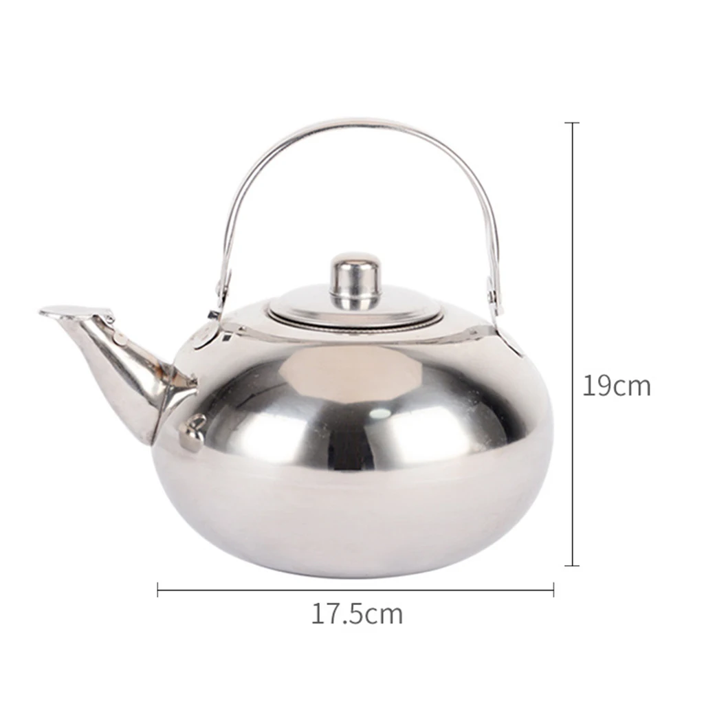 Stainless Steel Hot Water Kettle Pot, Loose Tea Maker Infuser Tea Kettle Pot, Metal Teapot with Removable Tea Strainer, Silver