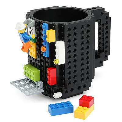 350ml 1Pc 12oz Build-On Brick Mug Type Building Blocks Coffee Cup DIY Block Puzzle Mug Portable Drinkware Drinking Mug 9 Colors