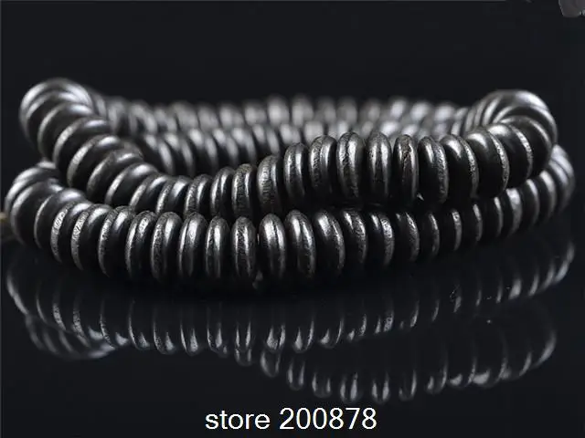 100PCS 8X2mm Tibet Yak Bone Loose Coin Beads White Black Brown Button Beads TSB0284