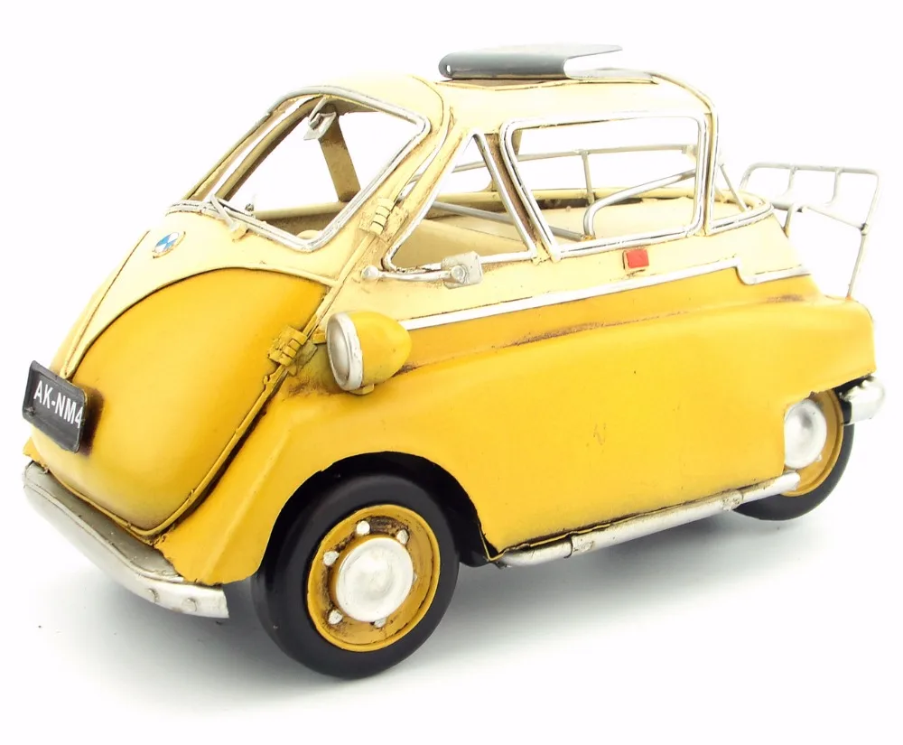 Antique classical car model  1957 ISETTA  300 retro vintage wrought metal crafts for home/pub/cafe decoration or birthday gift