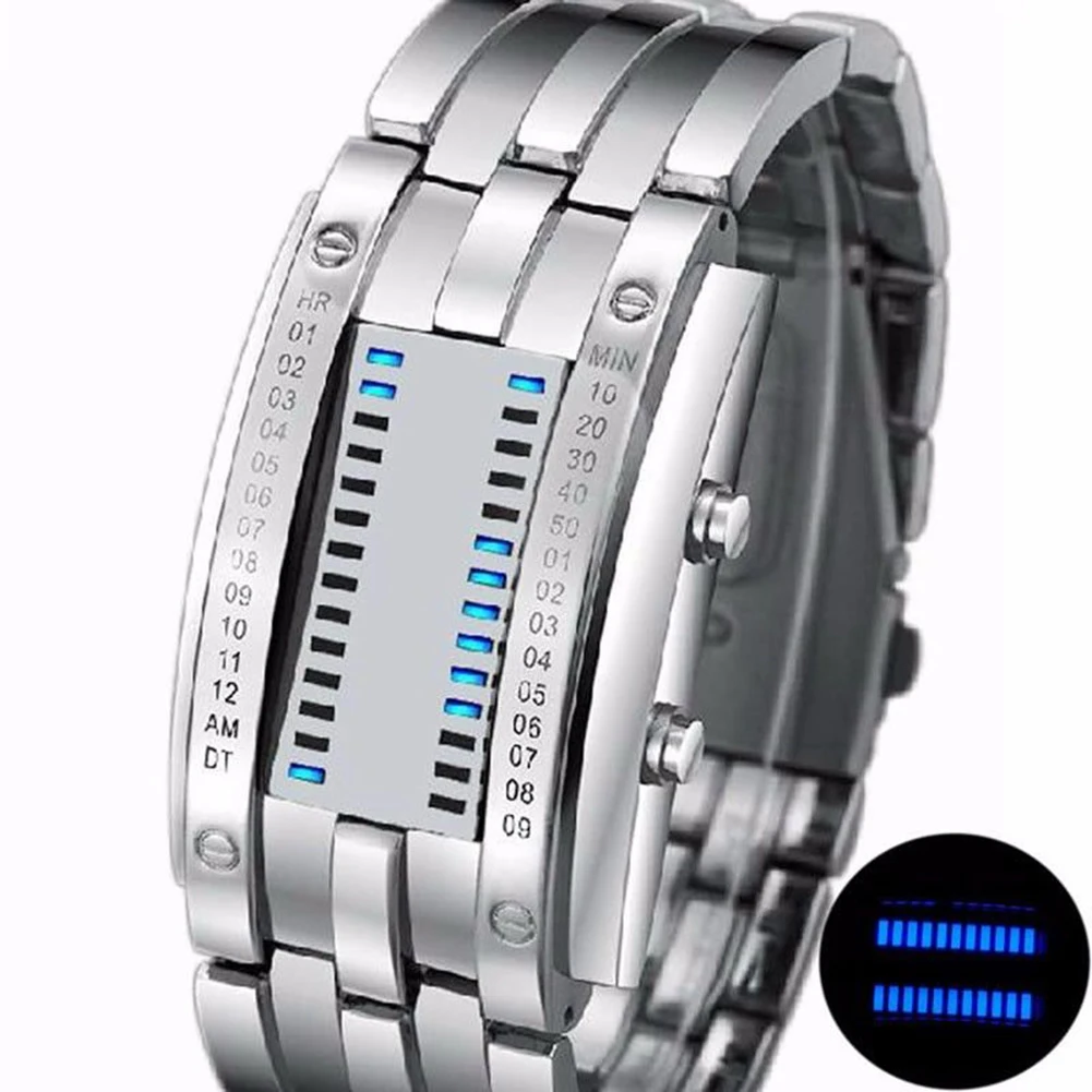 Men Women Creative Luxury Digital LED Watches Bracelet Date Binary Waterproof 30m Military Electronics Wristwatch Relogio Mascul