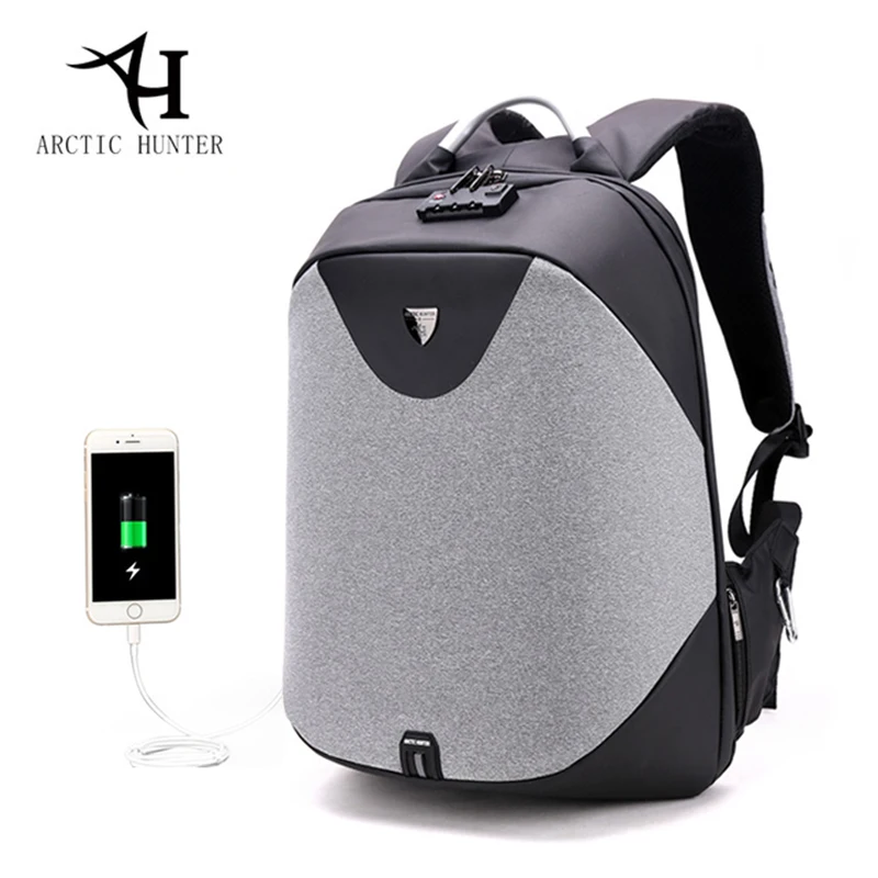 

ARCTIC HUNTER Men's Backpacks Bolsa Mochila for Laptop Lock Anti Theft Rucksack USB Charge School Backpacks For Teenagers