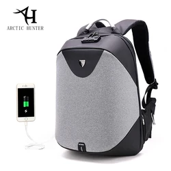 ARCTIC HUNTER Men's Backpacks Bolsa Mochila for Laptop Lock Anti Theft Rucksack USB Charge School Backpacks For Teenagers