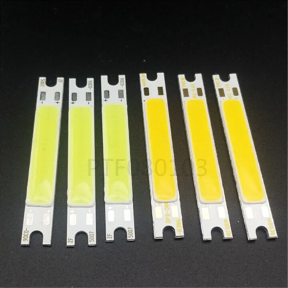 10pcs/lot Warml Cool White 3W  50x7mm COB LED Strip Chip On Board Light Source For Wall Table Lamps DC 9V 11V LED