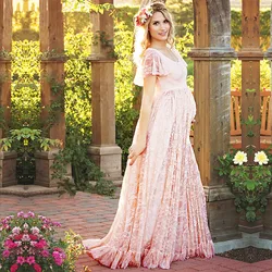 Pregnant Women Lace Dress Pregnancy Baby Showers Dresses For Maternity Wedding Party Photo Shoot Photography Props Clothing New