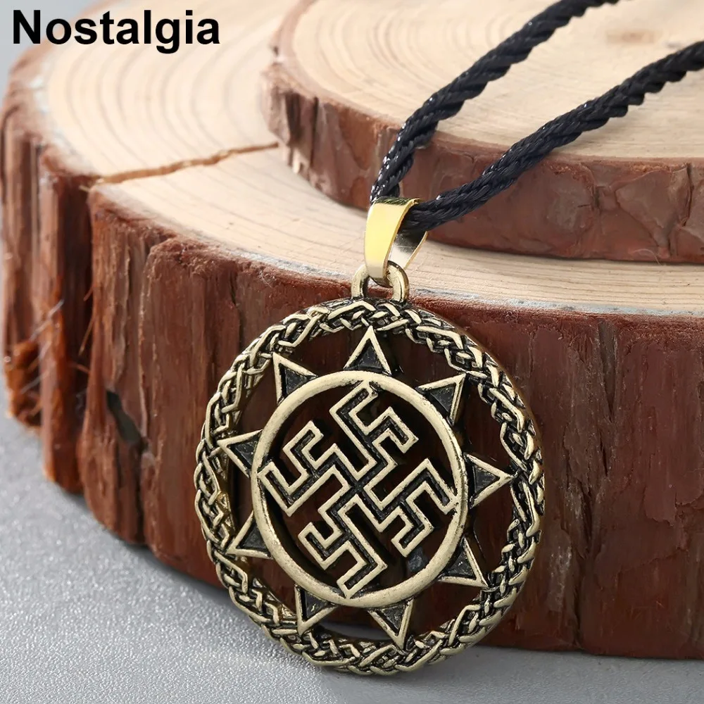 Nostalgia Dukhobor Amulet Pendant Slavic Necklace Wheel Protection Ancient Symbol Talisman Pagan Jewelry For Men Women
