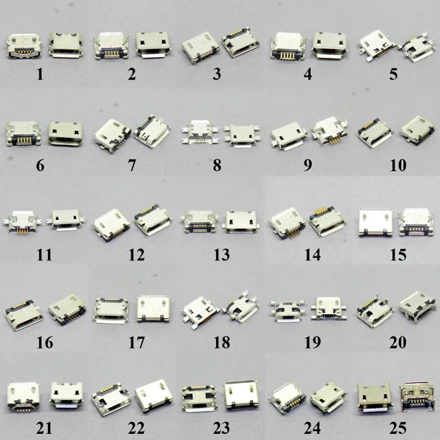 25 modeli złącza Micro Usb Jack Wspólne gniazdo ładowania dla Lenovo Huawei ZTE Xiaomi Samsung Moto itp. tablet mobilny GPS
