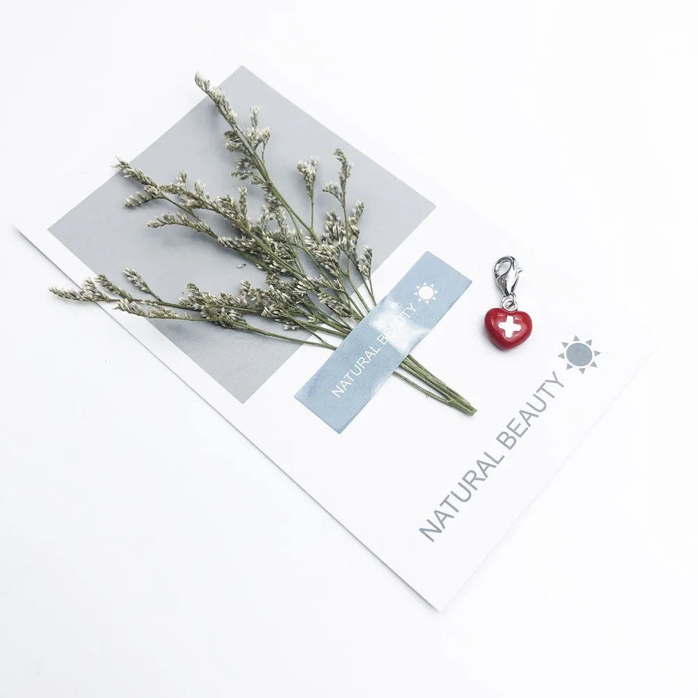Rotes Kreuz Herz Anhänger Charm für Jungen Mädchen Schmuck Sommer Mode 925 Sterling Silber Geschenk – Detail 7