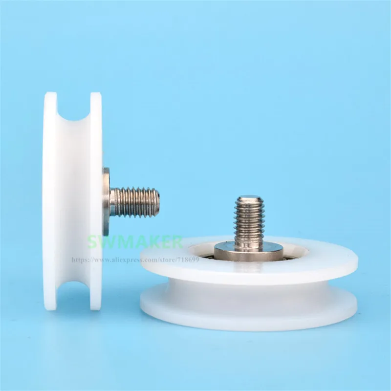 

10pcs 10*54*14mm M8x54x14mm 6200zz bearing wheel, U-grooved rolling pulley, wire rope guide wheel/crane/nylon wheel