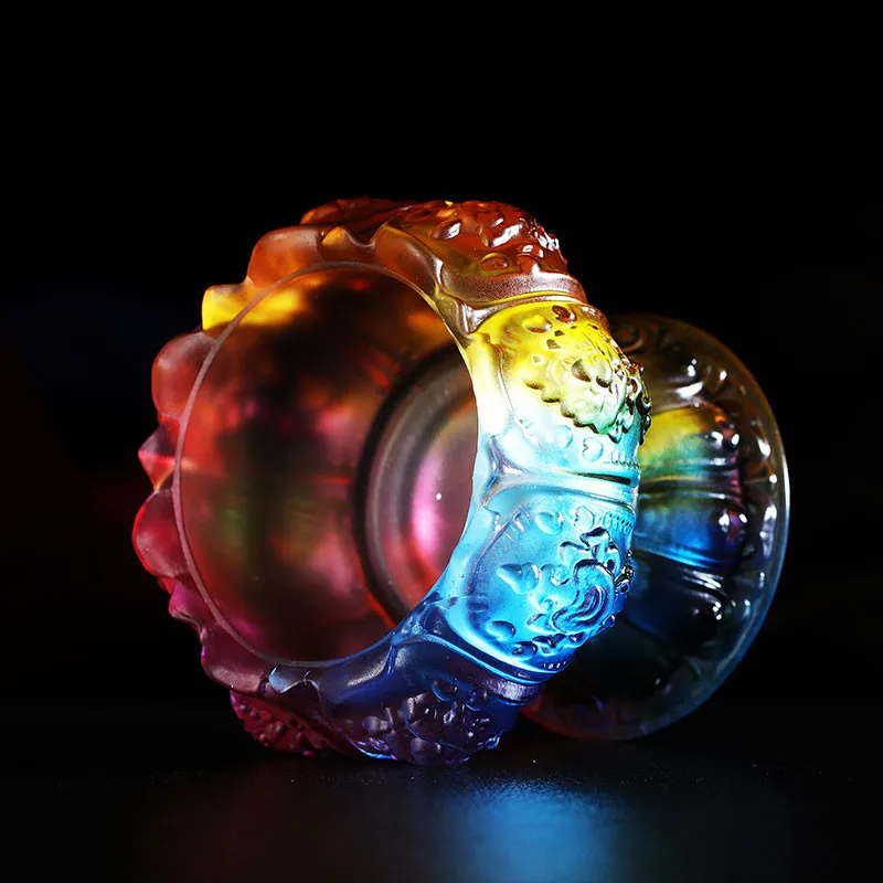 قاعدة مصباح زبدة ملونة ، راتينج/بلاستيك 6 سنتيمتر ، معابد/منزل ، أداة بوذية تبتية مزخرفة #3