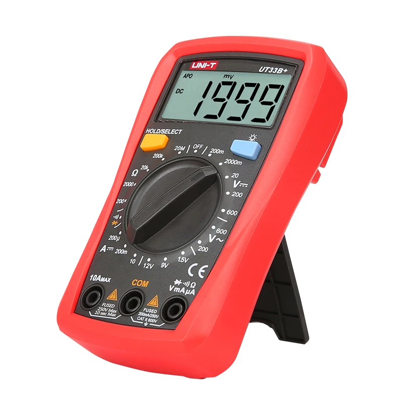 UNI-T UT33B+ Digitális multimeter kézi Jelentőség Váltóáram Egyenáram 200mv~600v feszültség Időmértékes verselés Egyenáram 10A curren teszter Szabadkozás Időmértékes verselés