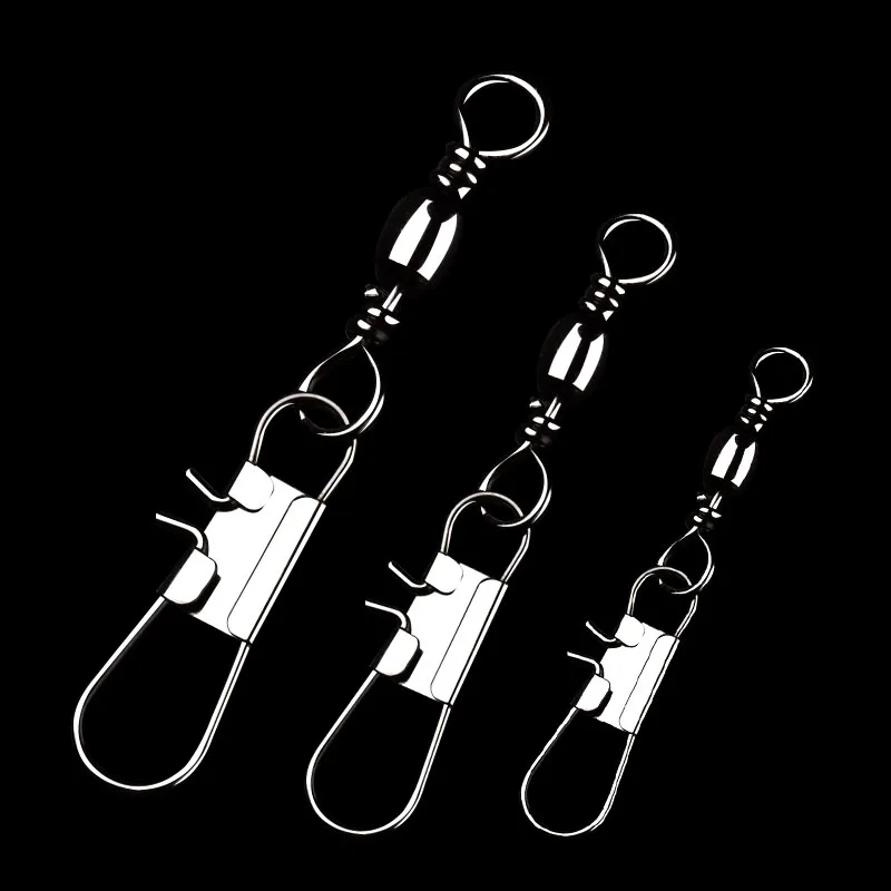 

ILURE 50 Pcs/Lot Swivel Snap Lock Fishing Lure Tackles 30mm/35mm/40mm/47mm Fishing Tools Hooks Accessories Plug Copper Swivel