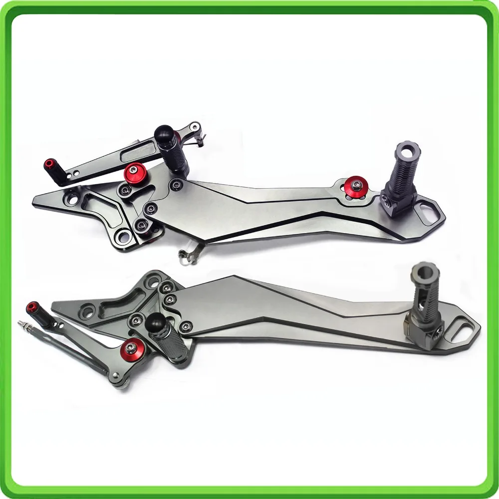 Rearsets footrest foot pegs for 2013 2014 2015 2016 Kawasaki Z 800 Z800 Motorcycle Adjustable Rear sets w/Passenger Pegs Gray