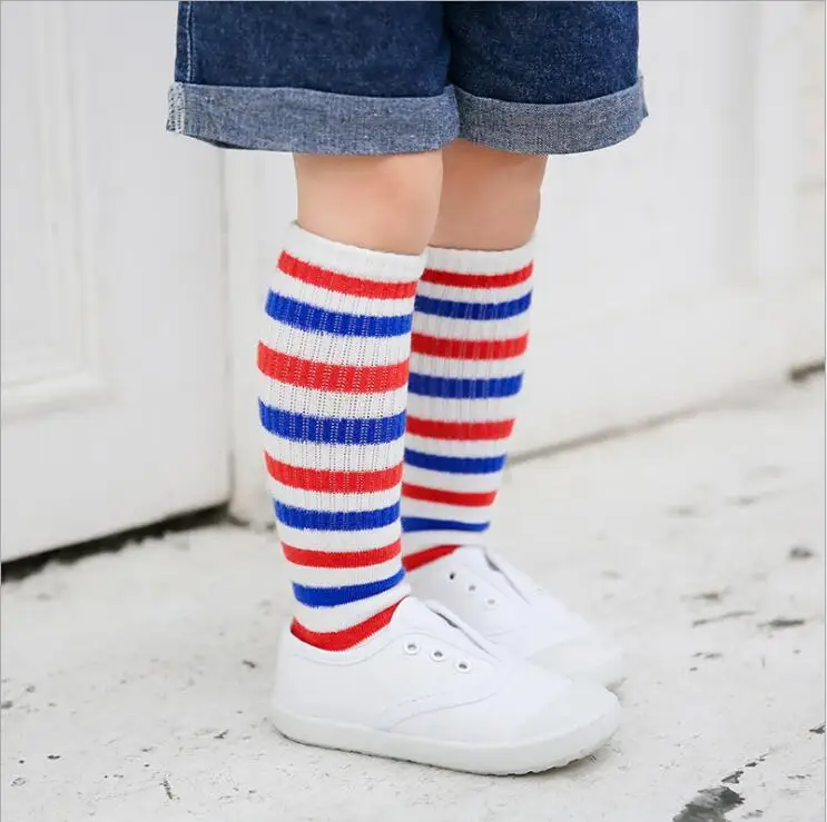 New cotton kid's socks autumn and winter three-dimensional cartoon sport stripe knee-high boys girl socks children socks