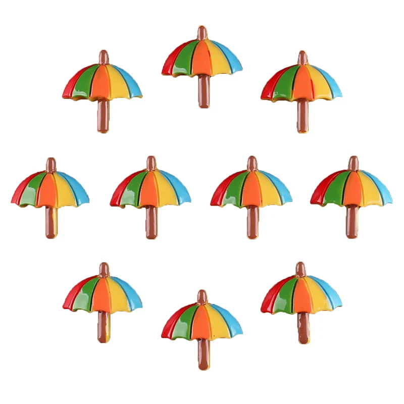 50pcs Tropical Summer Beach Umbrella 3D Flatback Resin Scrapbooking Hair Bow Center Crafts Embellishment Cabachons