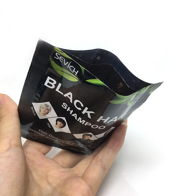 Sevich-shampoo instantâneo de cabelo preto, cabelos grisalhos e brancos, escurecimento do cabelo, brilhante em 5 minutos, conjunto de 10 partes