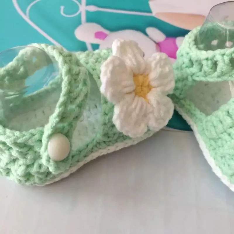 QYFLYXUE-  Handmade crochet  Handmade wool crochet knitting baby shoesHandmade wool Crochet knitted baby shoes, sandals garden s