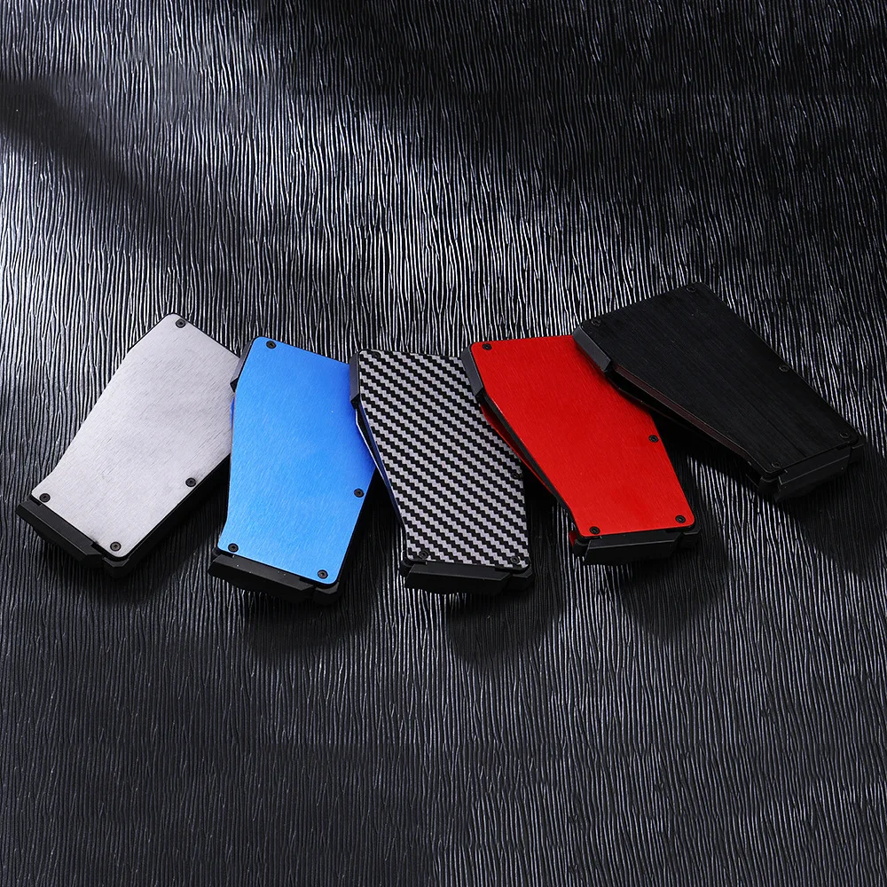 2019 Hot Sliding Cash Card Holder Fan Carbon Fiber Business Wallet Credit Card Holder Protector Case Pocket Purse Fireproof