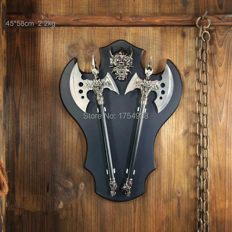 Dhl free shipping Antique Imitation Axe Knight Armour Shield Bar Hotel Home Decoration