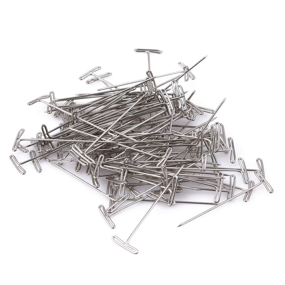 100pcs/Box 51mm Stainless Steel Straight Pins T Pins Stitching Needle Dressmaker Pins Quilt Applique Sewing Needle