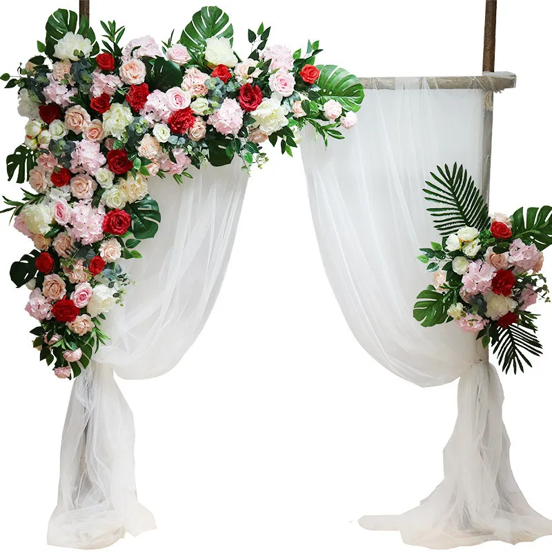 Customizable European Style DIY Wedding Stage Decor Artificial Flower Wall Arch Silk Rose Peony Plant Mix Design Decor Flower wa