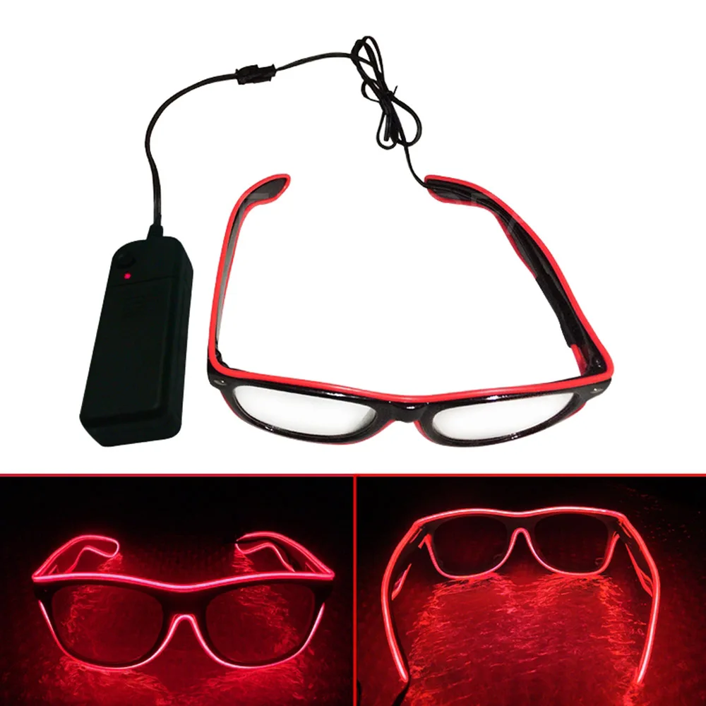 

LED Glasses Flashing Special Shutter Light up EL Wire Glow Shade Party Bar Eye-wear Glasses Sunglasses Party Decor Lighting Gift