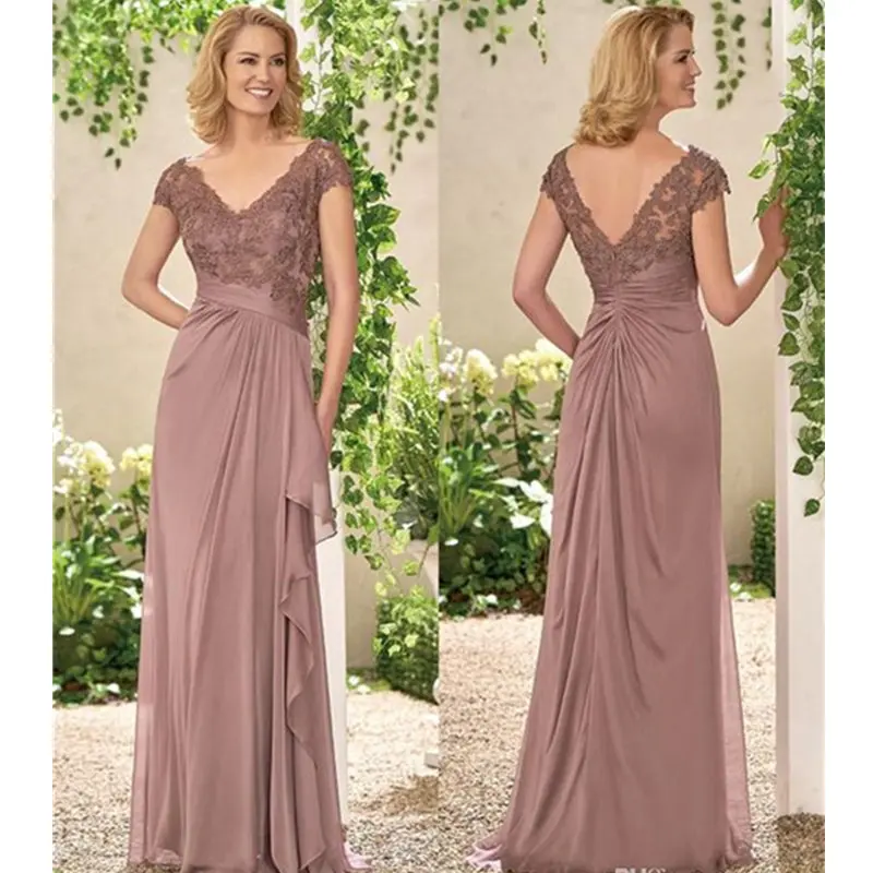 Vestidos De Madrina elegantes para madre De la novia, Vestidos sexys De encaje sin espalda con apliques, vestido largo Formal De noche para boda