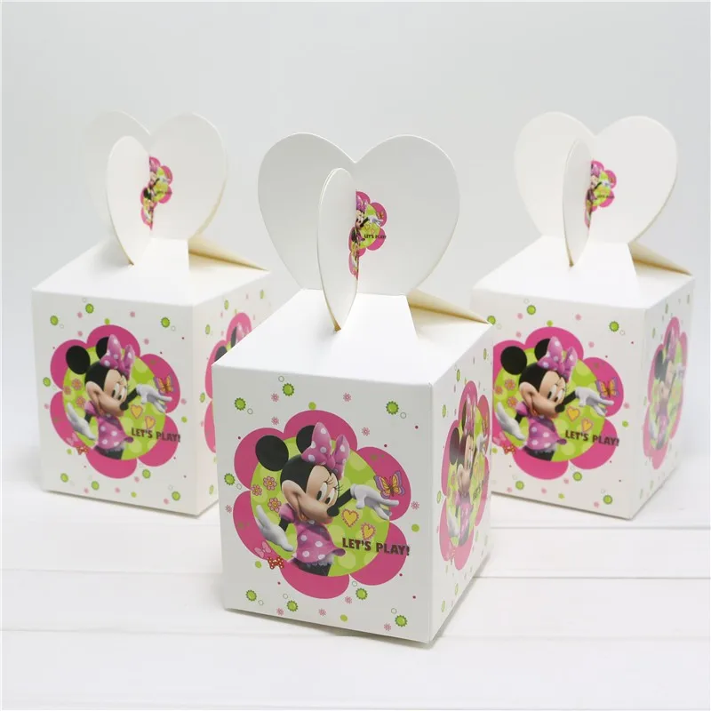 Minnie Mouse Candy Box Chocolate Packaging Gift Box Kids Birthday Decoration Favors Candy Box Party Supplies