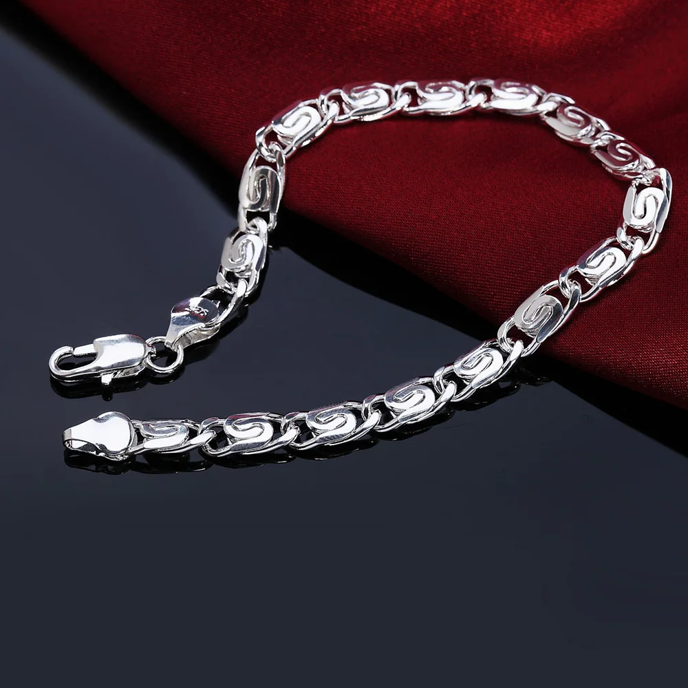 fashion beautiful silver color bracelet for , women men charm classic wedding party gift high quality jewelry wholesale LH008