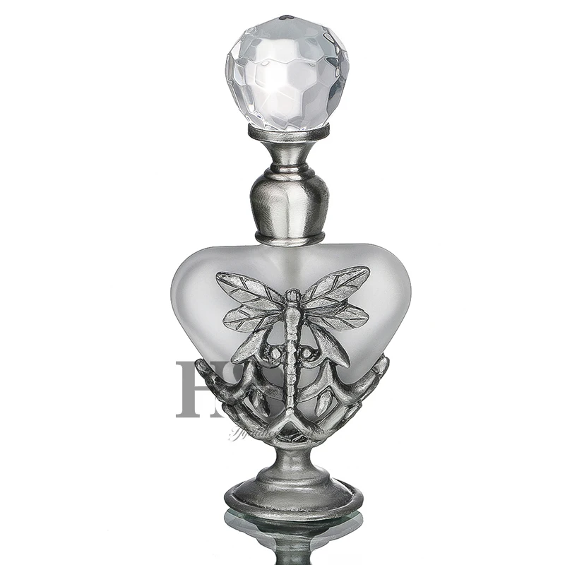 

Promotion!H&D Vintage Heart Shape Empty Refillable Metal Glass Perfume Bottle Stopper Gift Elegantly Dragonfly Perfume Bottle