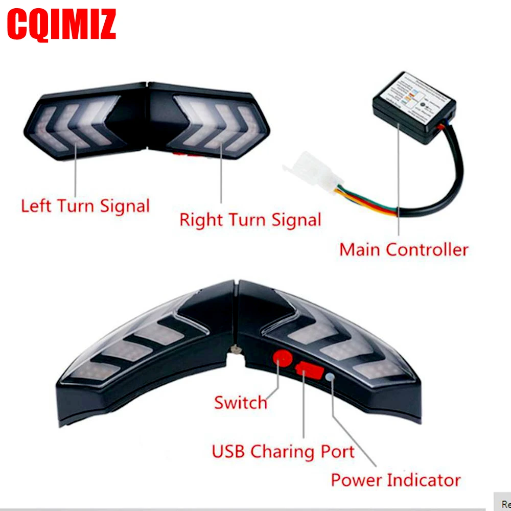 Universal 12V Wireless Motorcycle LED Smart Brake Light Turn Signal Light Indicators For Motorcycle Helmet