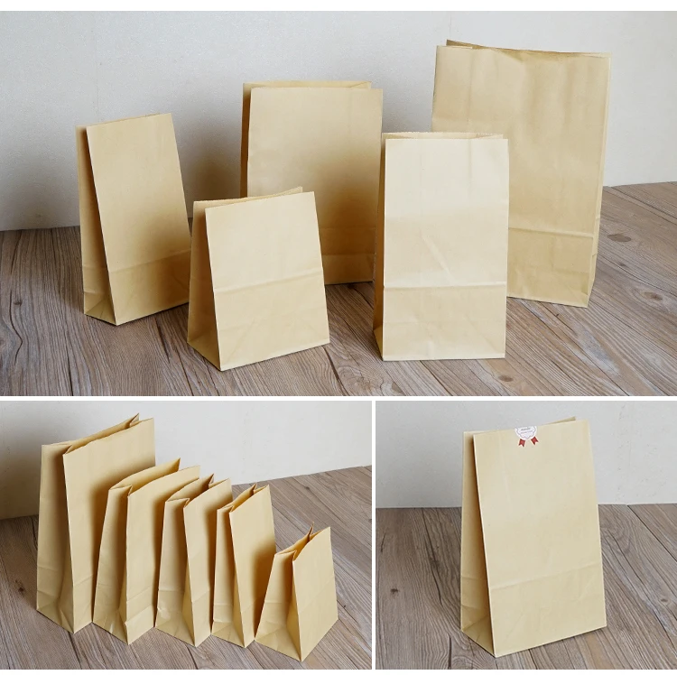 

Retail 150Pcs/Lot 13*8*24cm Brown Kraft Paper Bags Gift Food Bread Party Dessert Packaging Kraft Snack Chocolate Package Bag