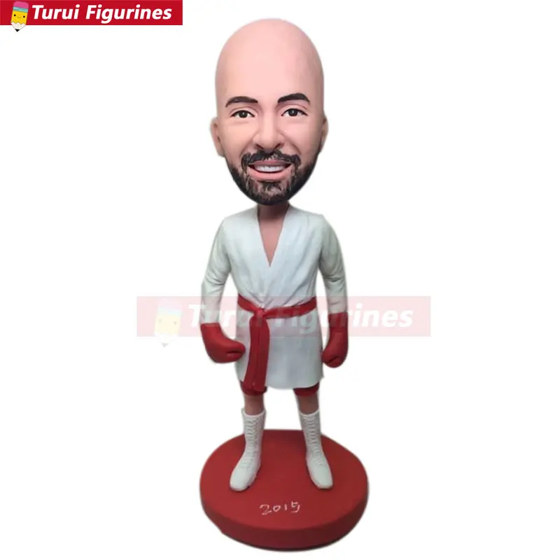 Man Boxing Bobble Head Boxer Personalized Custom Bobblehead Clay Figurine Boxer Birthday Cake Topper Christmas Gift figurines