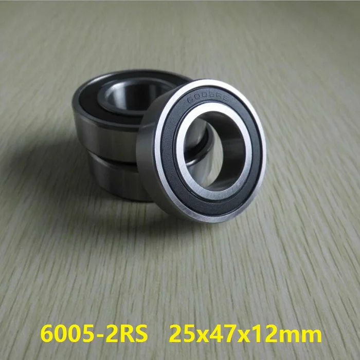 100pcs/lot 6005RS 6005-2RS 6005 2RS RS 25*47*12mm Deep Groove Ball bearing rubber sealed Shaft 25x47x12mm