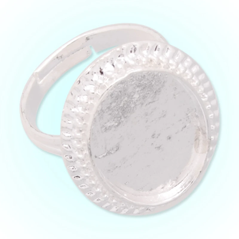 13*18mm Silver Plated Cameo Bezel Blank Tray Ring Base Setting For Glass Cabochon DIY Jewelry Finding 20 pcs/lot-C2394