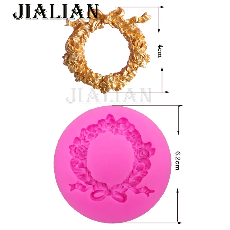 Beautiful Flowers garland silikon form chocolate wedding cake decorating tools DIY wreath fondant silicone mold T0164