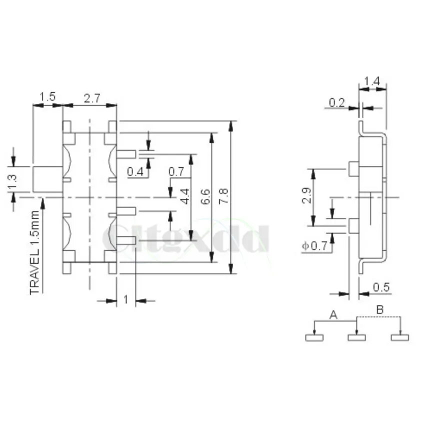 cltgxdd 1pcs Mini Toggle Switch 7pin ON / OFF 1P2T SPDT MSK-12C02 SMD Slide Switch For MP3 MP4 - Image 5